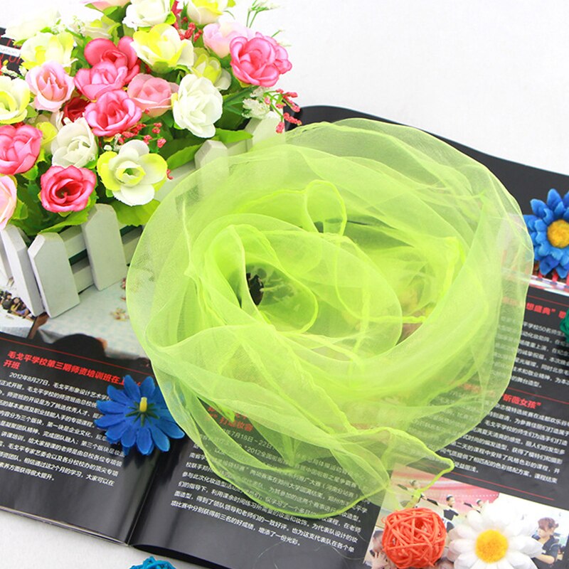 Foulard carré en mousseline de soie pour femme, serviettes de gymnastique, danse, couleur bonbon, rouge, jaune, violet, vert: 06