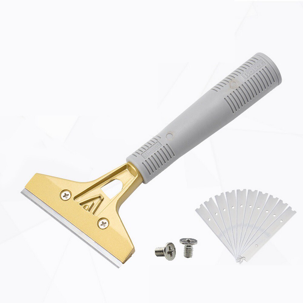 Scraper Knife Metal Putty Knife Wall Plaster Knife Hand Tool Plastic Handle Scraper Blade with Non-slip Handle + 10 Screw Kit: Default Title