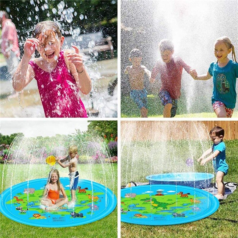 Wzór dinozaura woda rozpylać Podkładka woda dla dzieci bawić się Podkładka zraszacz basen, trawnik ogród bawić się Podkładka, 172cm / 68 cali