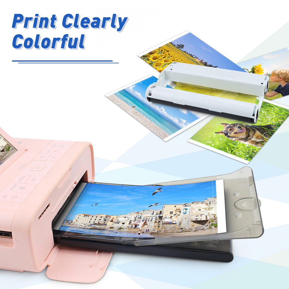 InkExpress Ink Cassette Photo Paper Set Compatible for Canon Selphy CP900 CP910 CP1200 CP1300 Photo Printer KP-36IN KP-108IN