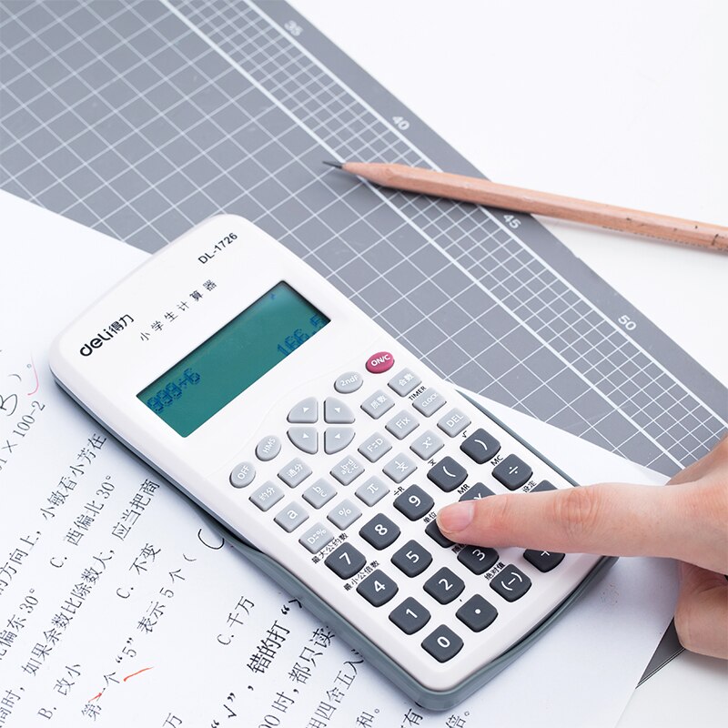 Deli 1726/1728 Primary school & Middle school calculator multi-function student scientific calculators large screen AAA battery