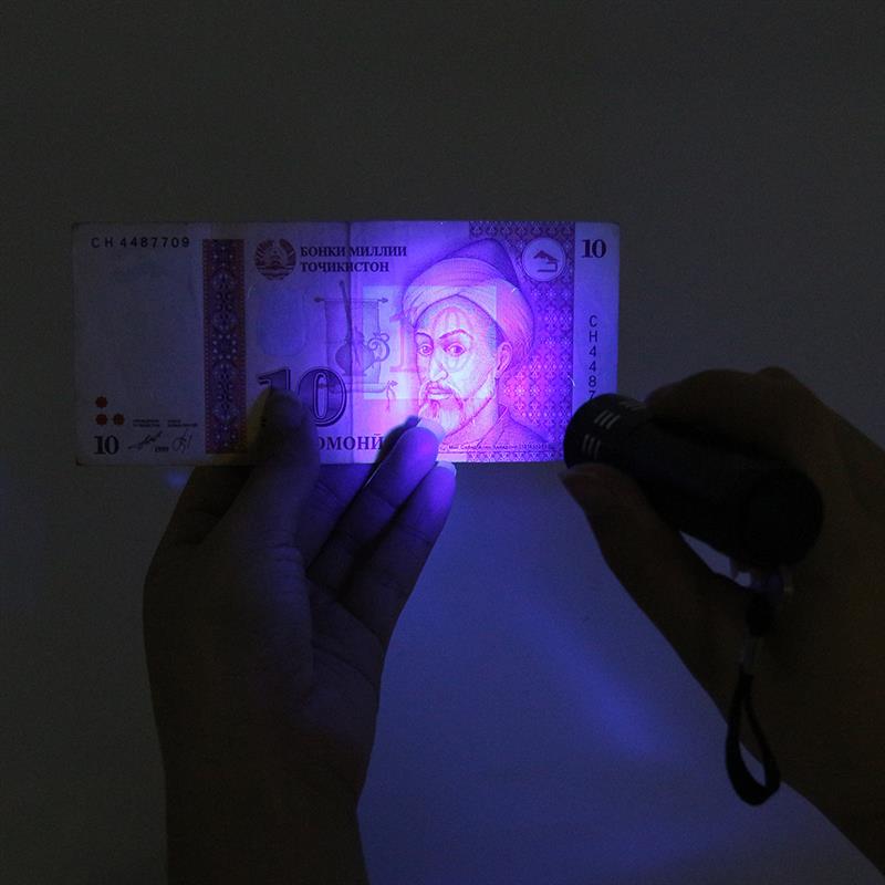 Uv valo taskulamppu super mini 9 led taskulamppu musta ultraviolettivalo super mini alumiini uv valo taskulamppu myymälä