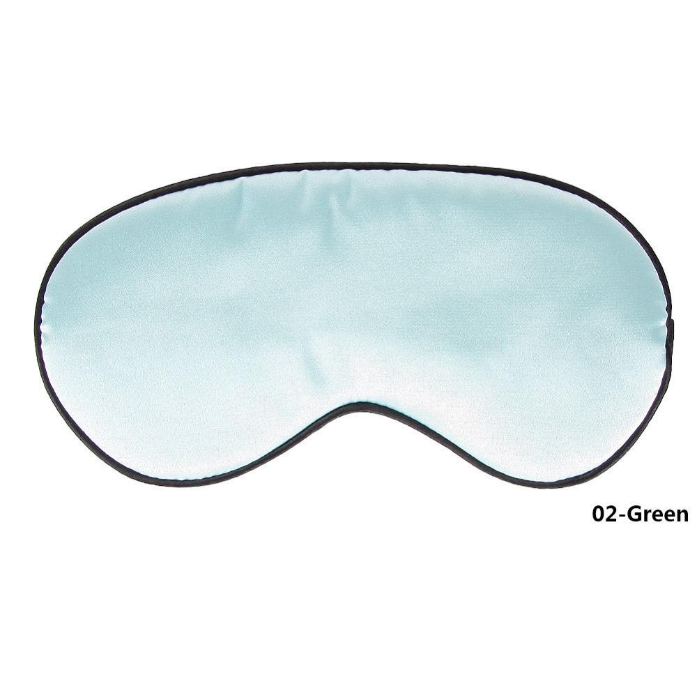 1Pcs Pure Zijde Sleep Rest Eye Mask Gewatteerde Shade Cover Travel Relax Aid Blinddoeken 10 Kleuren Normaal Eyeshade #245327: Green