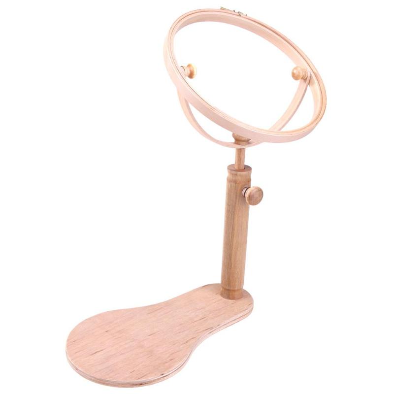 Embroidery Hoop Stand Wood Cross Stitch Hoop Set Embroidery Ring Frame Adjustable Embroidery Tools 24cm 28cm