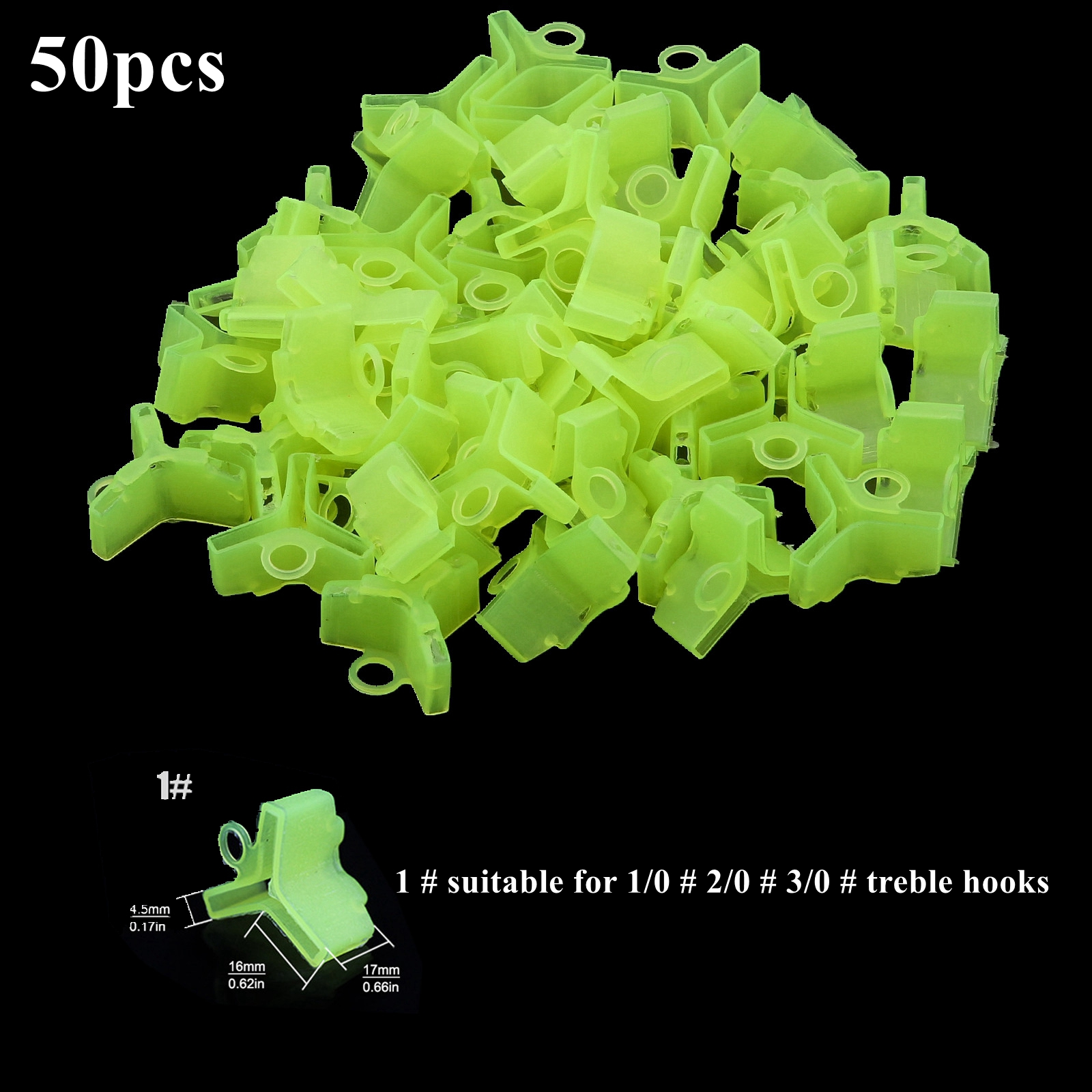 50pcs 1# 2# 3# 4# 5# Hook Safety Cap Protector Fishing Treble Hook Covers Fishing Hook Bonnets: WHITE