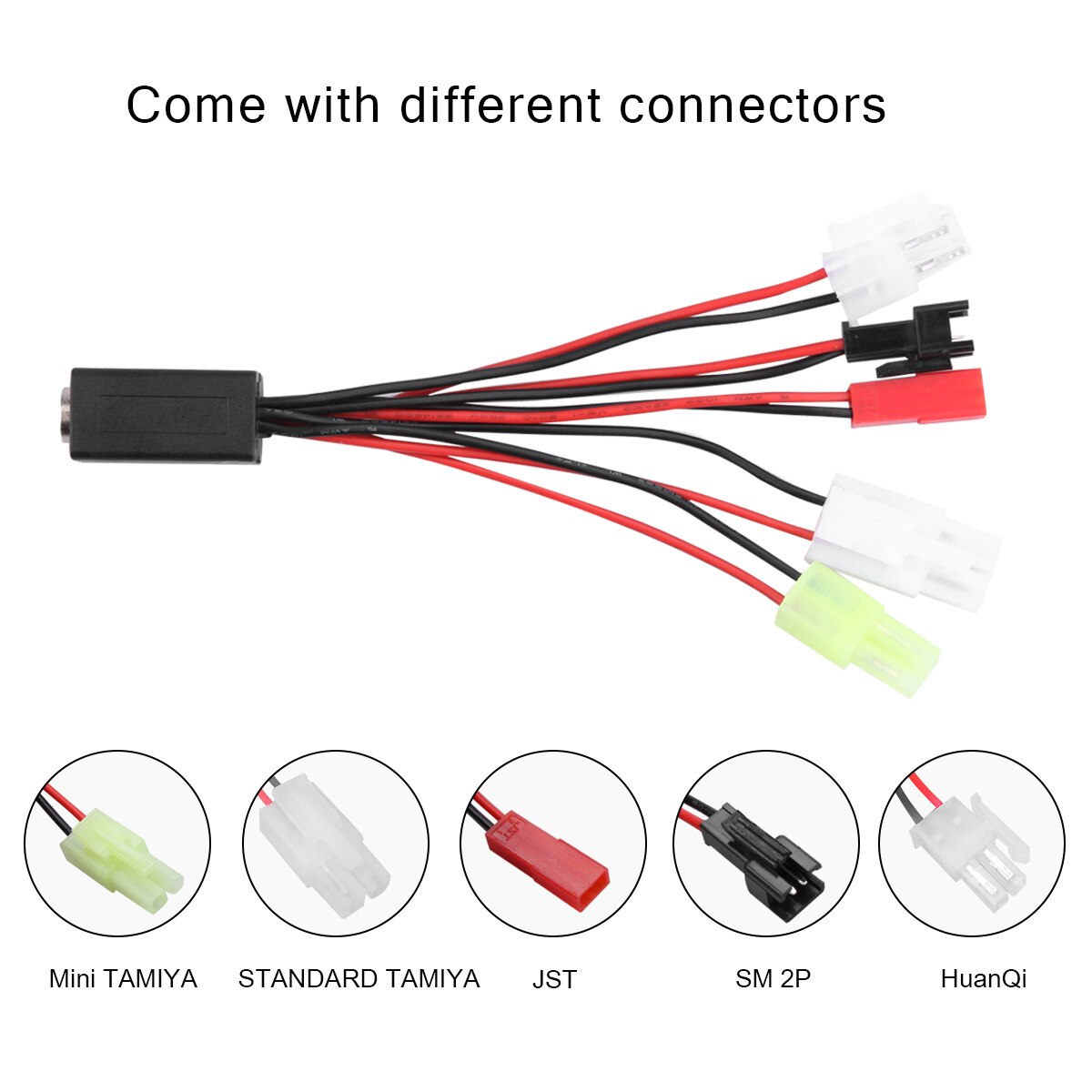 Nimh Nicd Ladegerät RC Ladegerät Adapter mit 6 Anschlüssen Tamiya/MiniTamiya/SM 2P/JST/HuanQi/FUTABA für 2-10s Nimh/Nicd Batterie