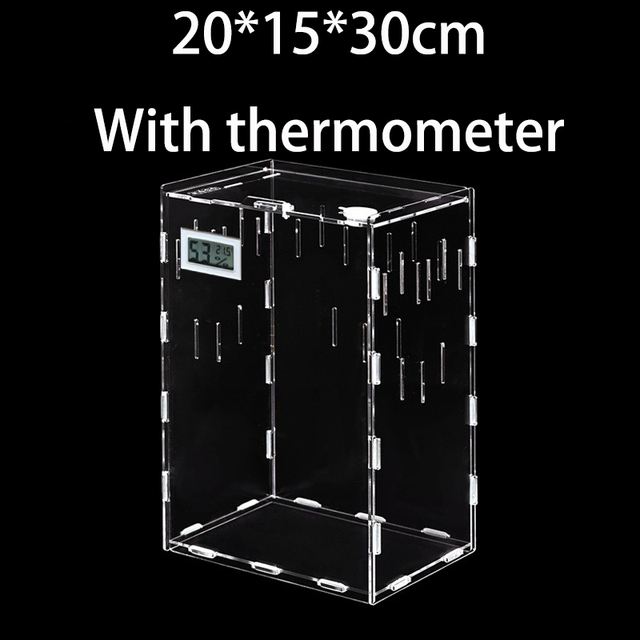 Reptile Feeding Box Insect Spider Tortoise Lizard Acrylic Transparent Feeding Display Box Feeding Box Cover Reptile Life Box: S 4