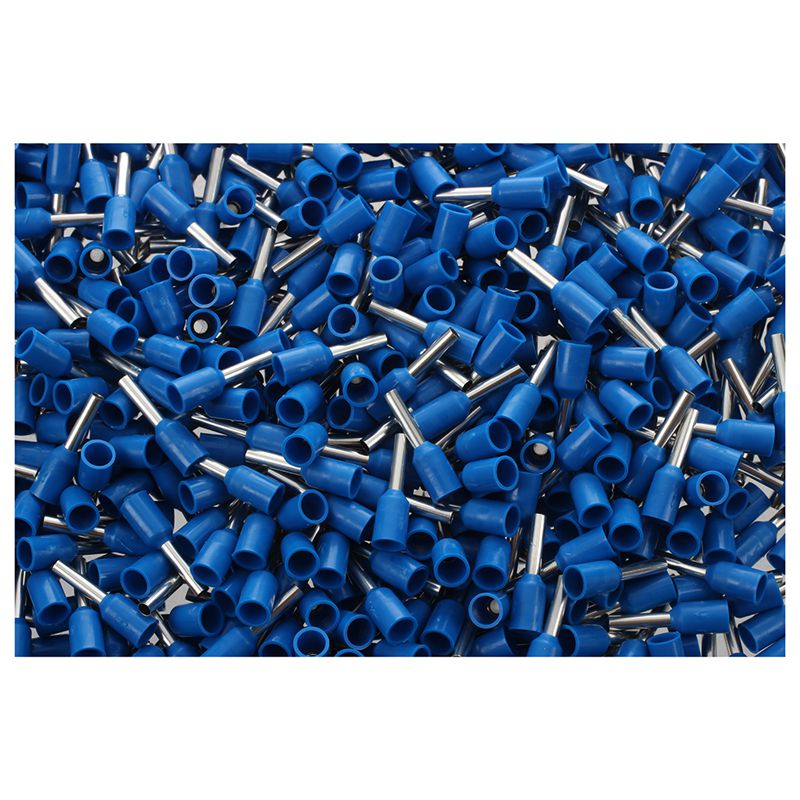 1000 Stuks Crimp Connector Geïsoleerde Pin Terminal Blauw Voor Awg 16 Draad