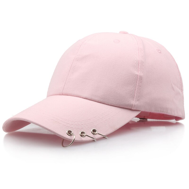 Hip Hop Baseball Cap Voor Vrouwen Mannen Punk Piercing Ring Snapback Hoed Lente Zomer Outdoor Ongedwongen Zonnehoed: pink