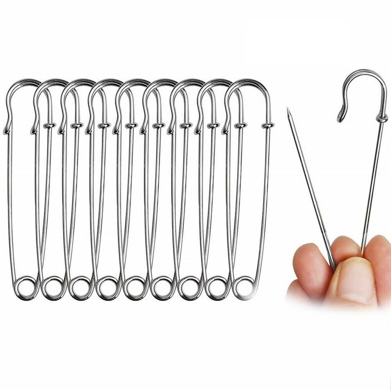 50mm Strong Heavy Duty Large Safety Pins For Craft Jewelry Laundry Bag Blanket