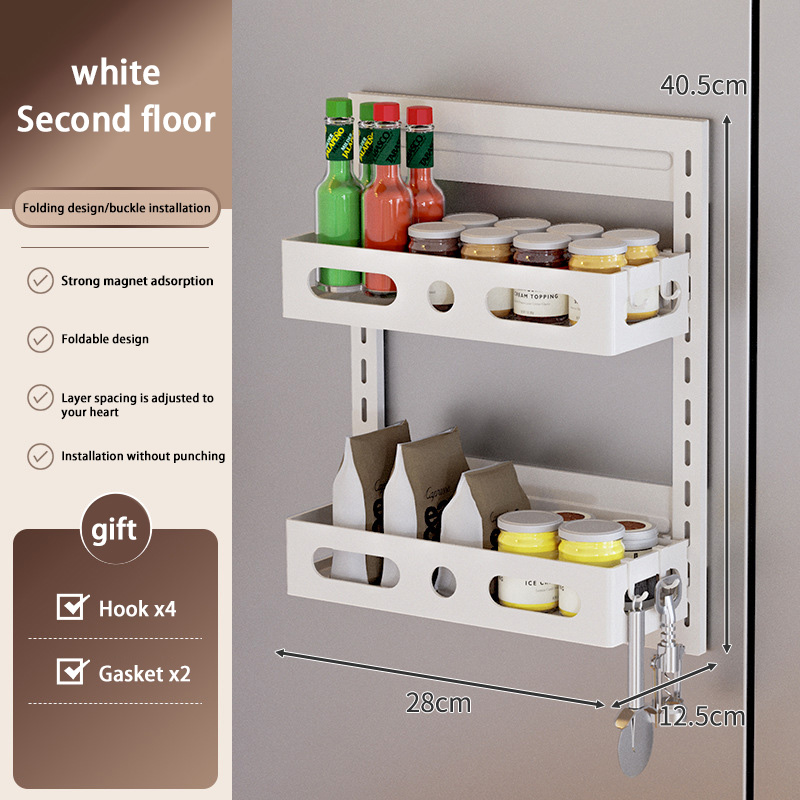 Magnetic Fridge Shelf Kitchen Paper Tube Cling Film Storage Rack Spice Storage Rack Storage Rack On The Side Of The Refrigerator: PURPLE
