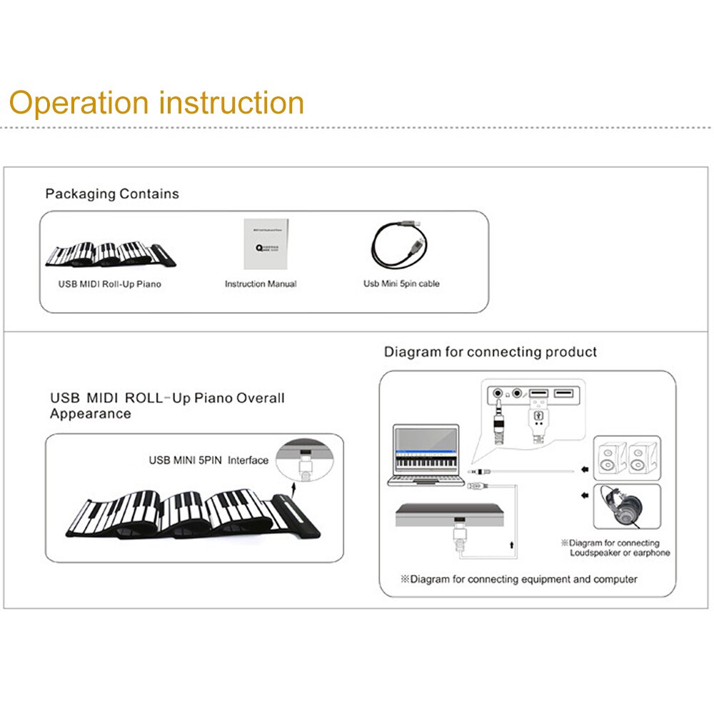 Draagbare 61 Toetsen Midi Keyboard Roll-Up Piano Usb Midi Keyboard Piano Elektronische Hand Roll Piano