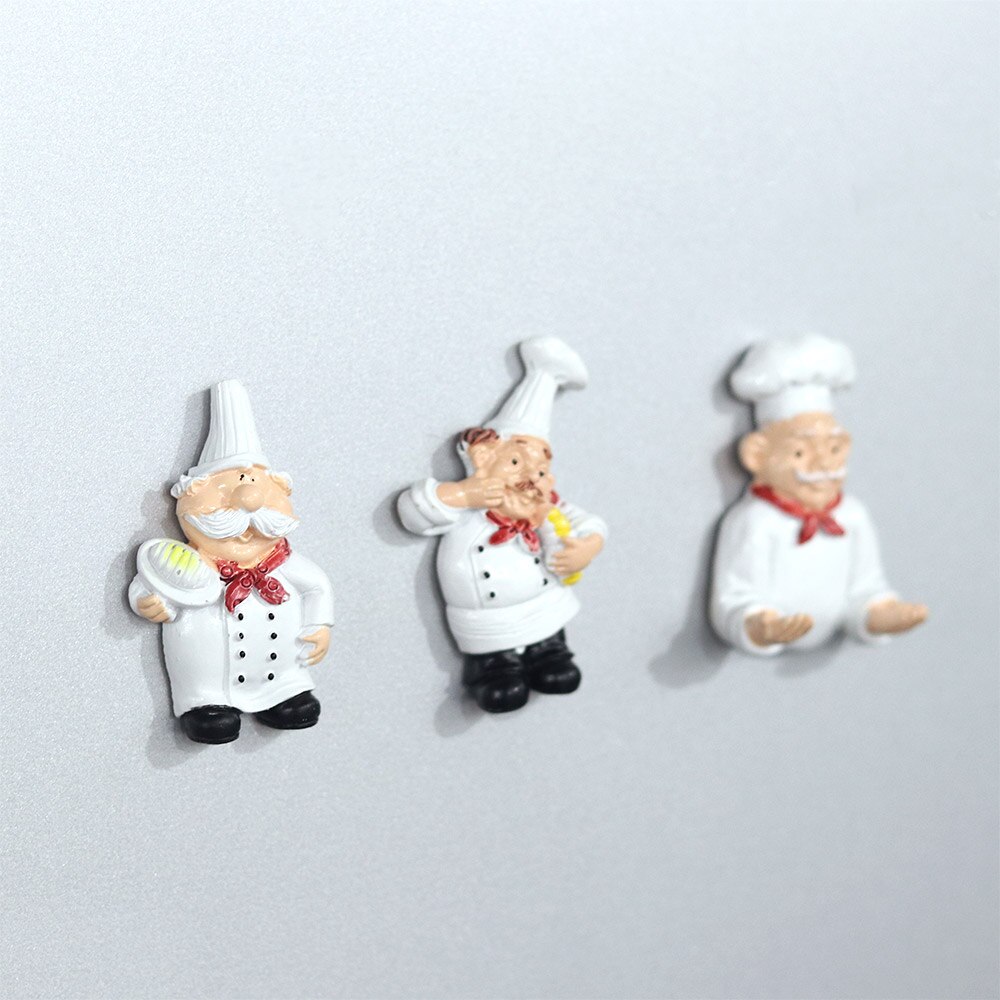 Magnetic Refrigerator Stick Cartoon Character Chef Refrigerator Fridge Magnet 3D Character Lovely Decoration Collection