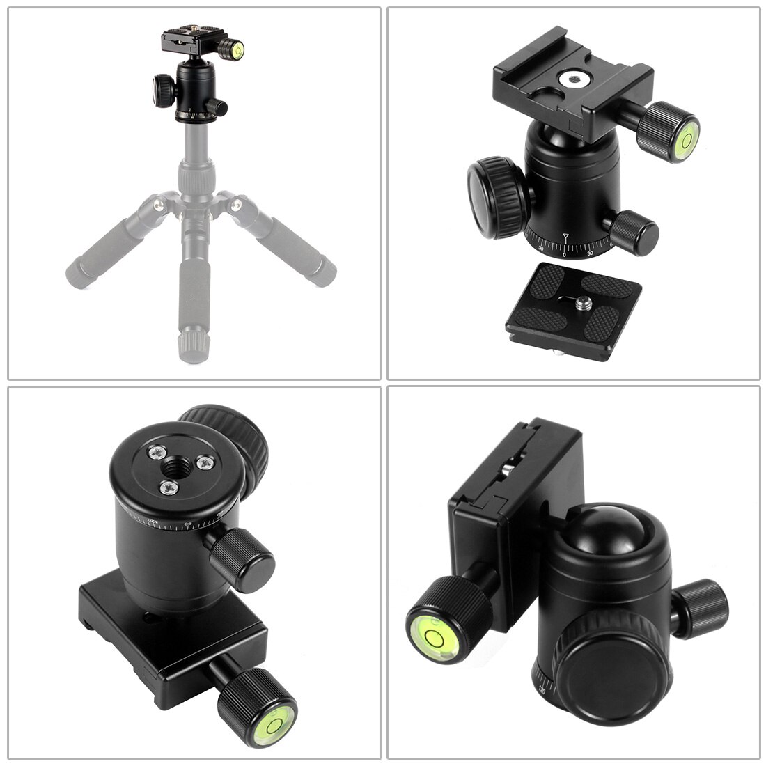 Panorama 360 Swivel Heavy Duty Camera Tripod Ball Head + Quick Release Plate Mount 40mm Aluminum for DSLR Photo Video Monopod