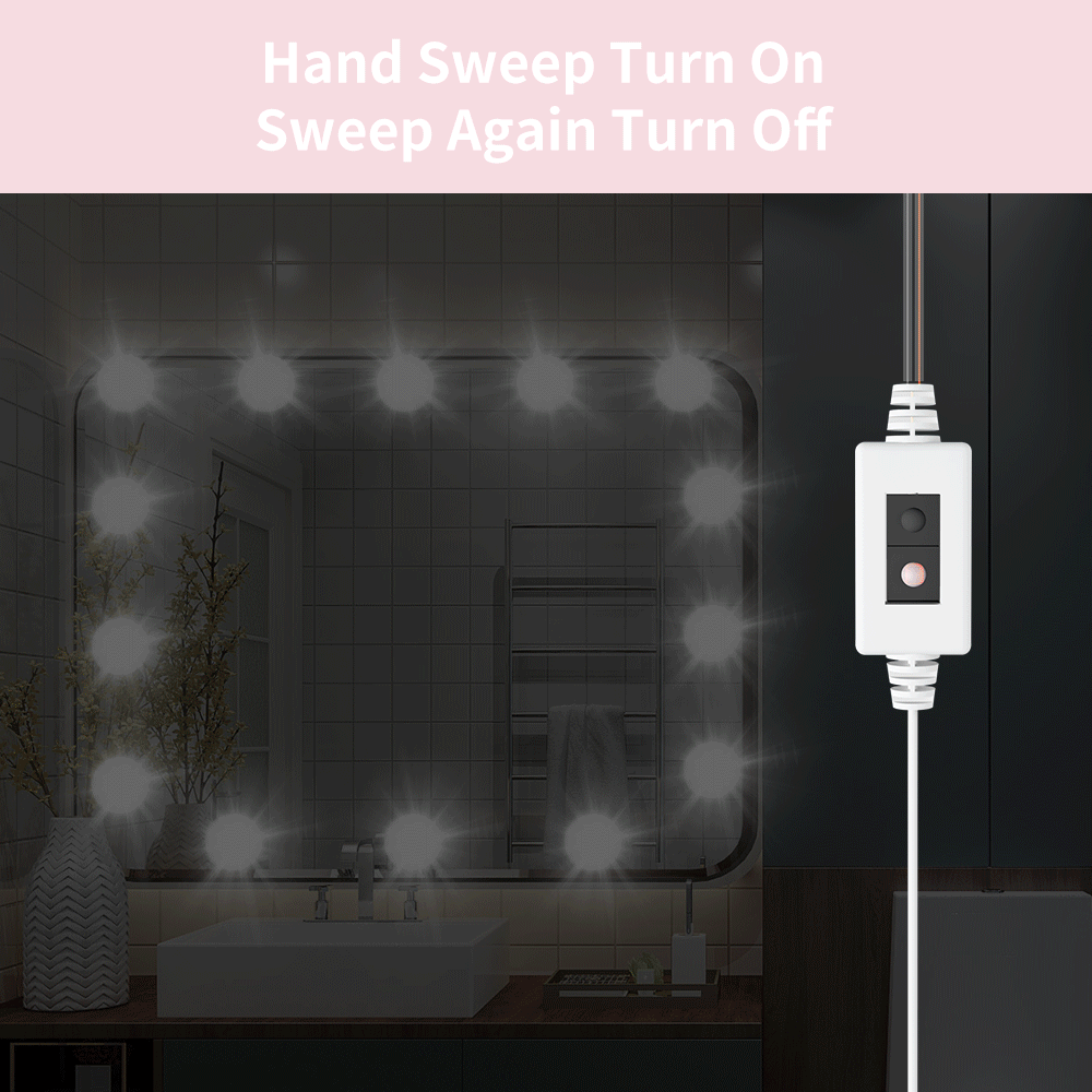 Makijaż lampka nad lustro lusterko łazienkowe z oświetleniem doprowadziło lampa USB Hollywood toaletka oświetlenie robić dekoracji wnętrz ściemniana lampa ścienna doprowadziło