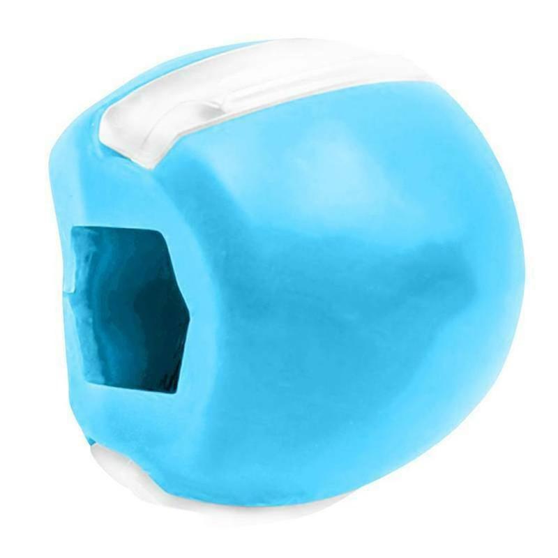 1pc kiselgel käklinje träning boll muskel träning fitness boll hals ansikts toning käke storlek käk muskel träning: Blå