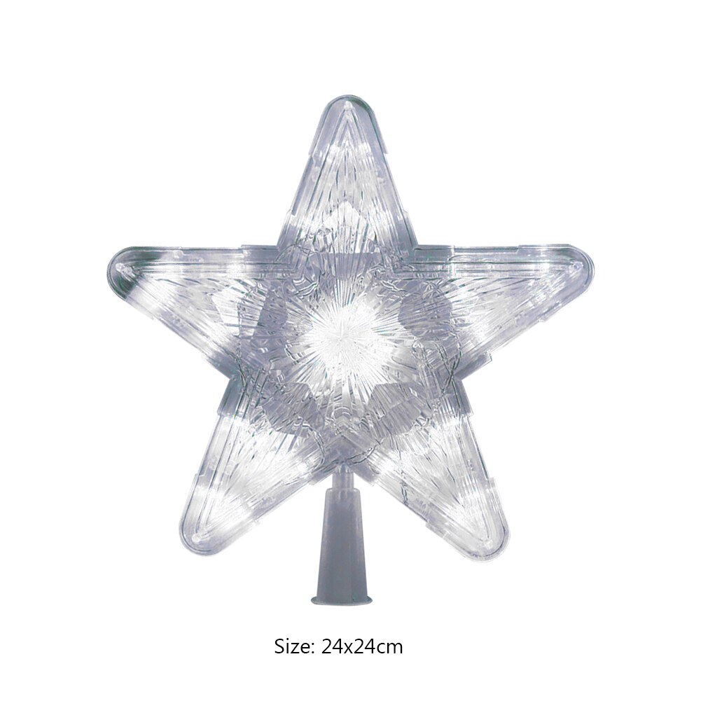Plastic LED Glowing Star Night Light Five-pointed Lamp Christmas Tree Top for Xmas Tree Party Wedding Outdoor Garland Decoration: 4