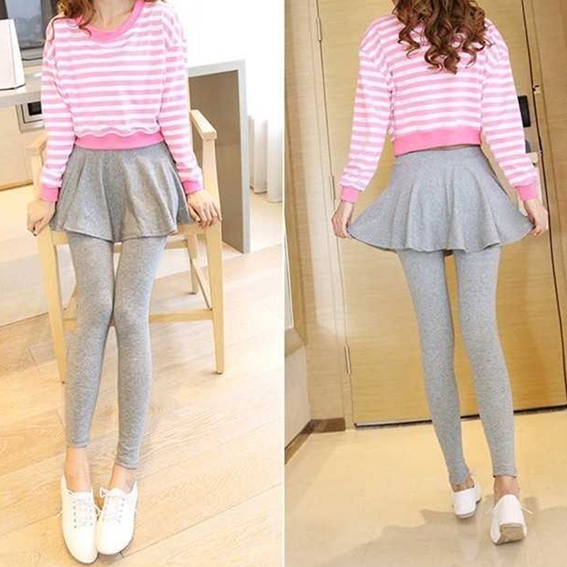 Las mujeres de arranque en de lana Legging falda tobillo-Leggins de longitud pantalón polainas femeninas con falda pantalón de otoño invierno