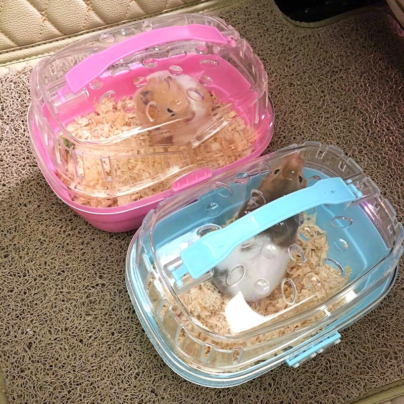 Hamsterbur transparent resebur pet out bur tillbehörsmaterial bärbar hamsterbur går ut för att bära marsvinbur