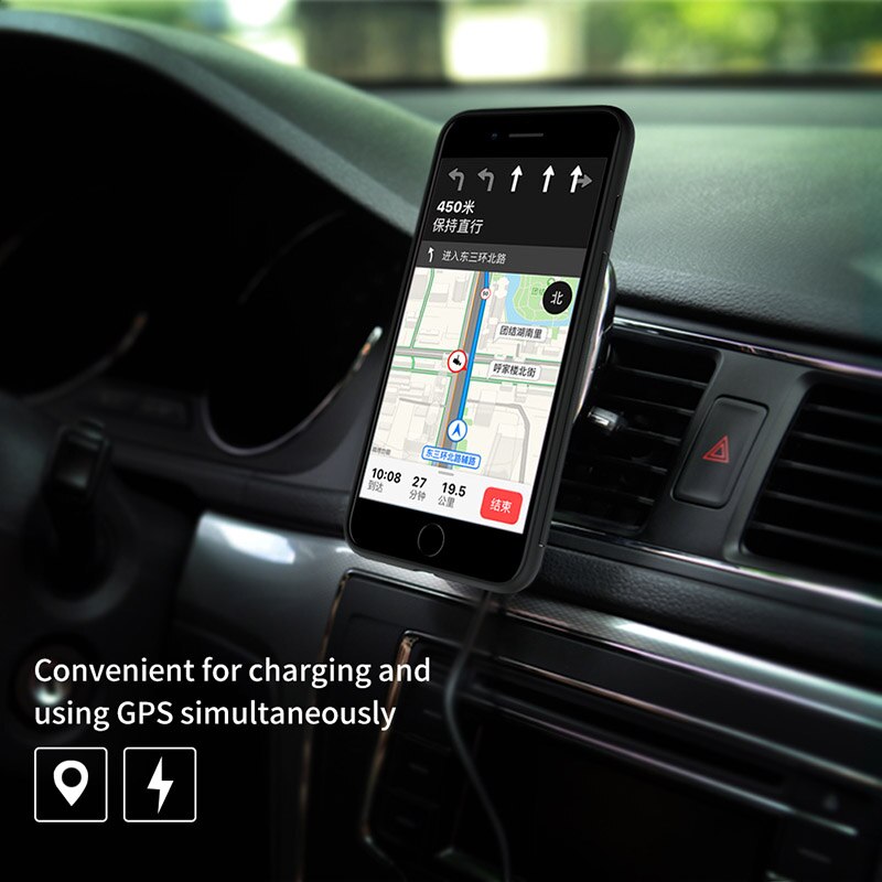 NILLKIN 2-in-1 Qi 10W Fast Car Wireless Charging Set for iPhone SE SE2 Car Holder Magnetic Case+Magnet Car Wireless Charger