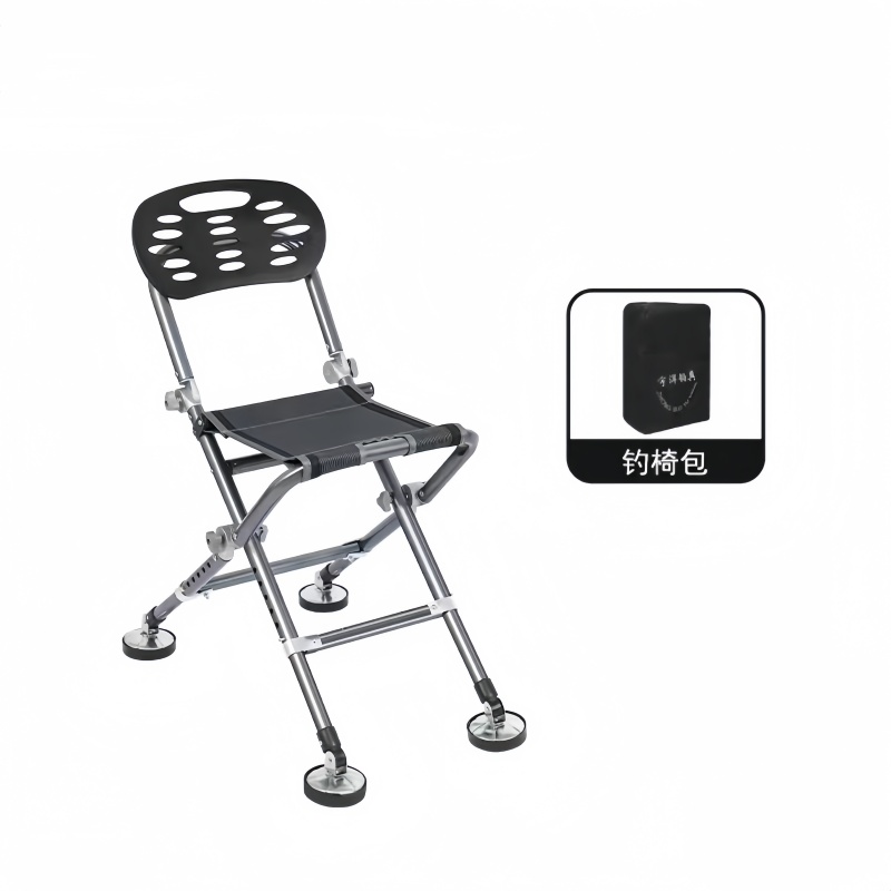 Sedia da pesca per tutti i terreni da esterno Sedia da spiaggia pieghevole Schienale regolabile da 180 gradi Sedia da campeggio Sgabello Attrezzatura da pesca: Blu scuro