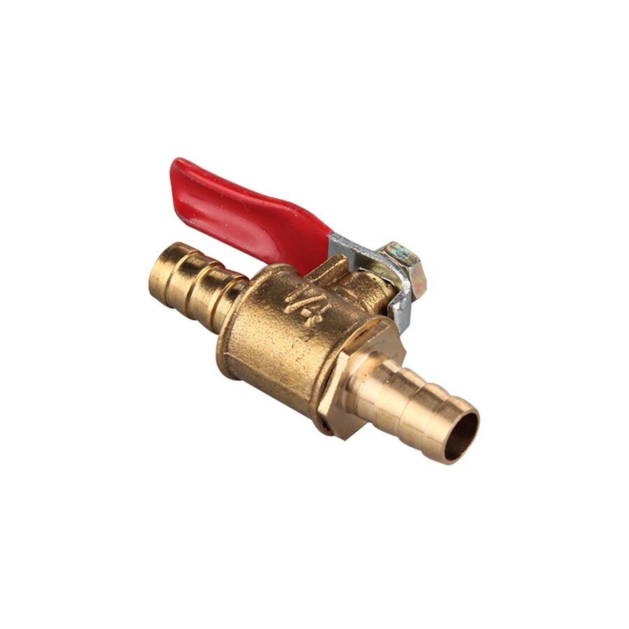 6mm 8mm 10mm12mm Hose Barb red handle Valve Inline Brass Water Oil Air Gas Fuel Line Shutoff Ball Valve Pipe Fittings