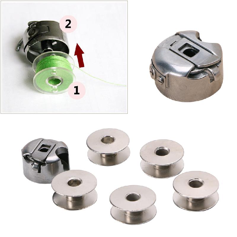 6Pcs 5 Bobbin + 1 Bobbin Case Set Industrial Sewing Machine