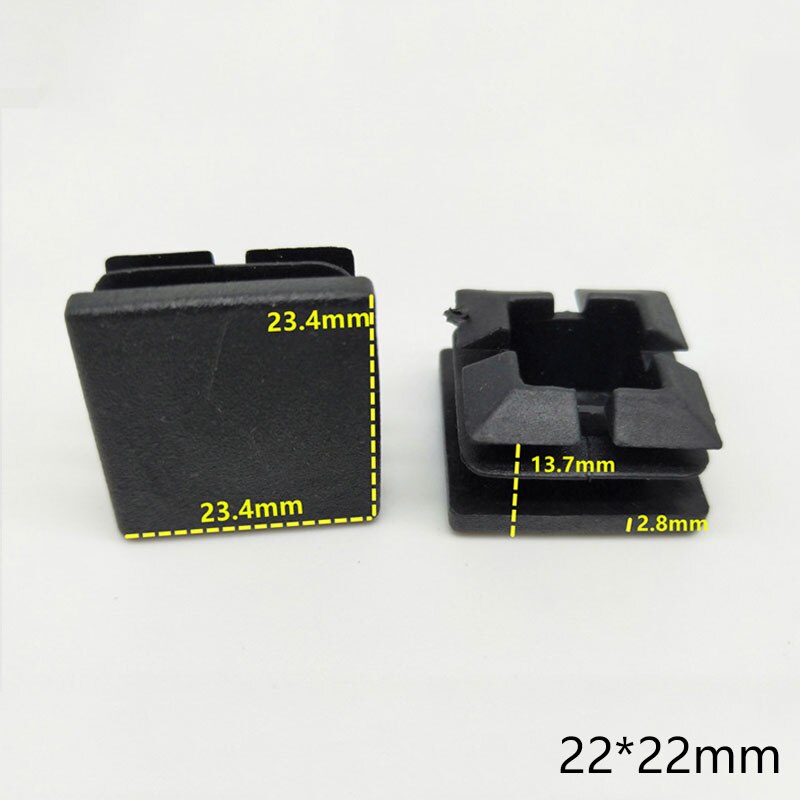 10Pcs Black Plastic Steel square pipe plug Furniture Leg plug Anti Slip Feet Protector Pad Plastic square tube cap plug: 07