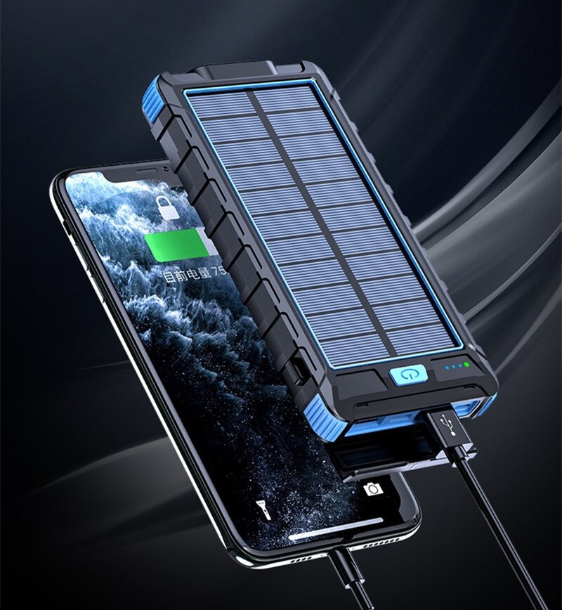 Solar- Energie Bank 80000mAh Tragbare Ladung Energie Bank Externe Batterie Ladegerät Energie Bank Für iPhone 12 Profi Xiaomi Huawei