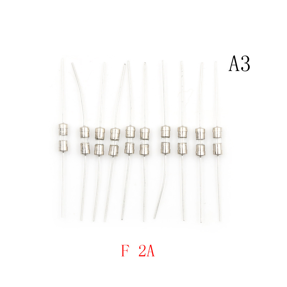 10 teile/los 1A/1.5A/2A/3A/5A 250V Doppel eisen kappe Axial Langsam Glas sicherung mit blei draht Mix Set 3,6*10mm: 3