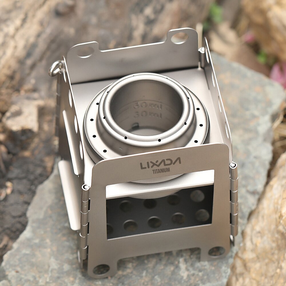 Titanium Camping Wood Stove Portable Outdoor Folding Lightweight Titanium Wood Stove Burning Picnic Alcohol Wood Stove