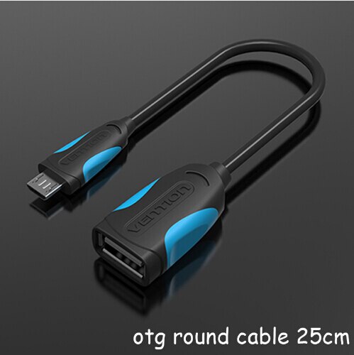 VENTION Micro USB OTG Cable Adapter for Xiaomi Redmi Note 5 Micro USB Connector For Samsung S6 Tablet Android USB2.0 OTG Adapter: A07 25CM Black
