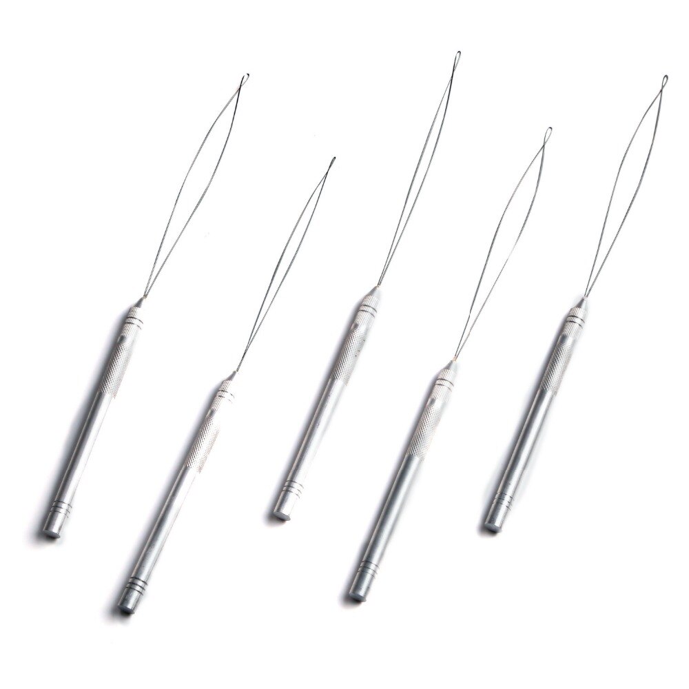 Neitsi 10 Stks/partij Metalen Handvat Naald Threader Haak Naald Trekken Tools Voor Micro Ringen Hair Extensions