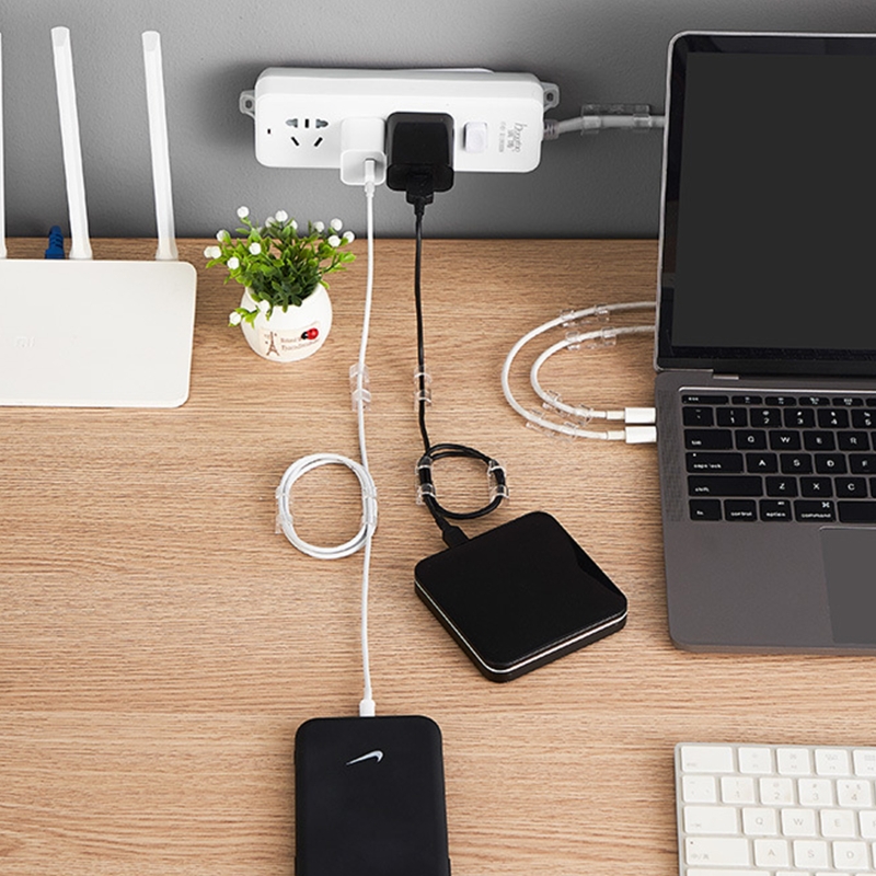 20 Pack Transparent Cable Clips Organizer Wire Holder Cord Management