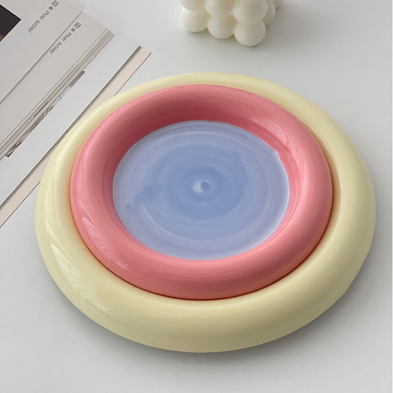 Krapfen Platte Nachtisch Platten eins Salat Platten Keramik Obst Tablett Heimat Dekorationen Geschirr Vajilla Platos Посуда Посуда