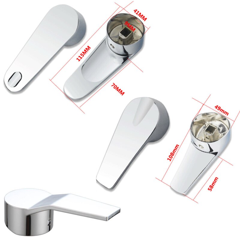 Bathroom Replacement Faucet Single Chrome Lever Handle Kit 35mm 40mm For single lever pressure balance bath and shower Taps