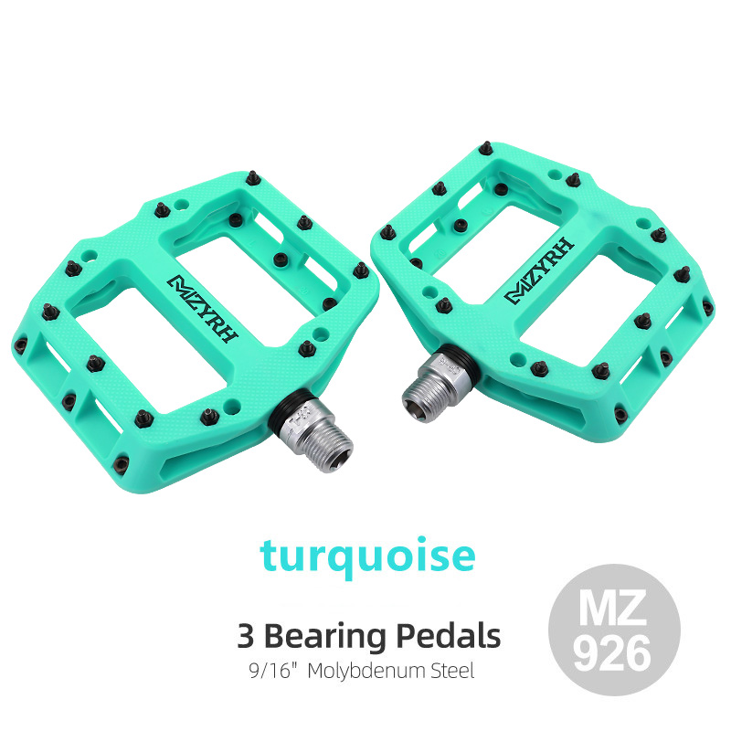 Bicycle Pedals 3 Bearings Ultralight Anti-slip BMX Road MTB Bike Pedal Wide Waterproof Bicycle Accessories: SKY BLUE