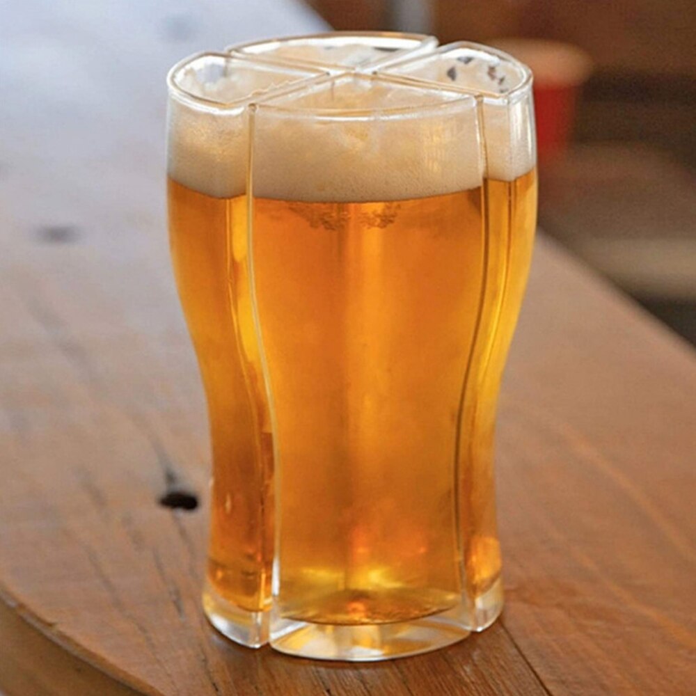 4 em 1 super schooner copos de cerveja caneca copo separável 4 parte grande capacidade grosso copo de vidro de cerveja transparente para clube bar festa