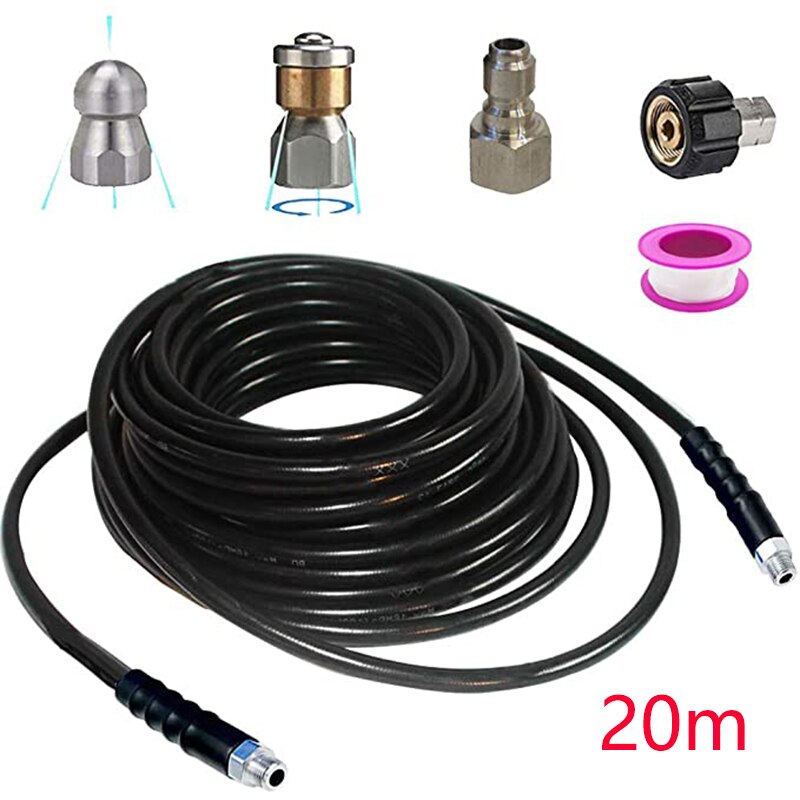 Boquilla de ahorro de agua, manguera eléctrica de alta presión para lavado de manguera de alta presión con boquilla de agua, manguera de limpieza de aguas residuales, 1800psi: Naranja