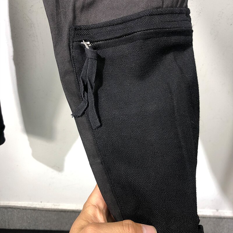 Owen Seak, pantalones harén informales para hombre, ropa gótica para hombre, pantalones de chándal de calle Cargo de otoño, pantalones negros holgados de largo a la pantorrilla para hombre