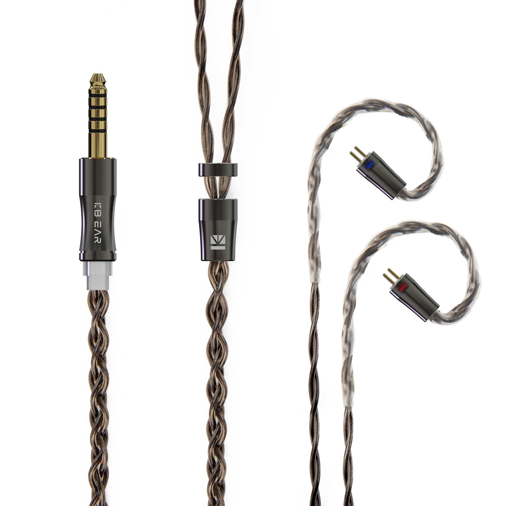 KBEAR Hazy 6N grafeno + aleación de cobre-plata Cable de actualización trenzado mixto Cable de auriculares MMCX/conector de 2 pines 3,5mm/2,5mm/4,4 m