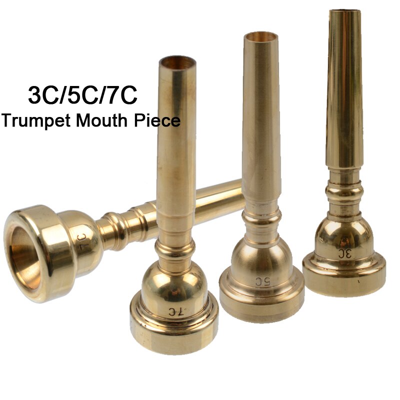 3Pcs Golden Trumpet 3C 5C 7C Mouth Piece Mouthpiece Gold
