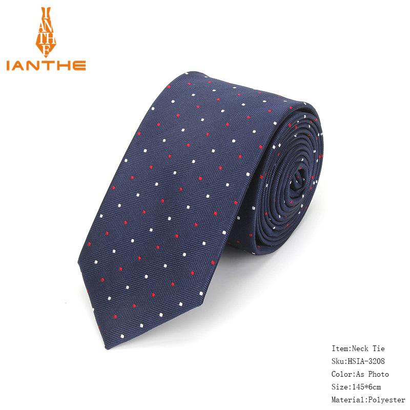 Mærke 6cm jacquard herre stribet slips til mænd slips herre hals slips til bryllup business plaid prikket slips: Ia3208