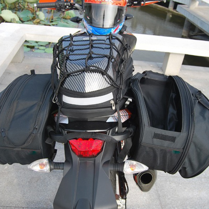 Motorcykel sadeltaske sadeltasker bagage kuffert motorcykel bagsædetaske sadeltaske med vandtæt dæksel  sa212
