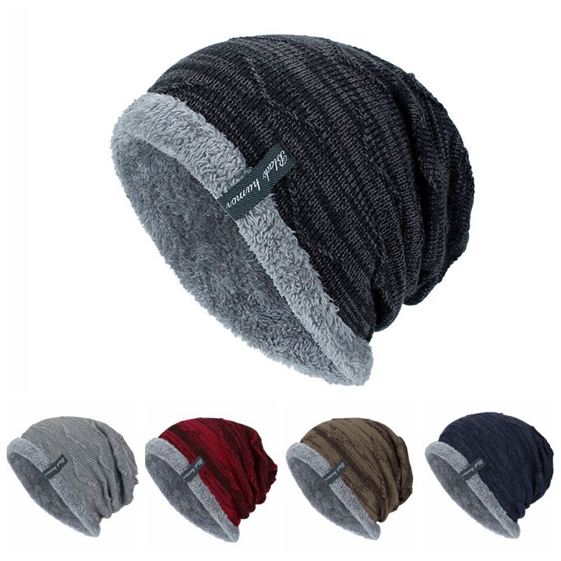 Winter Warm Running Hoed Pluche Thermische Acryl Gebreide Wol Hoed Ski Camping Wandelen Fietsen Cap Outdoor