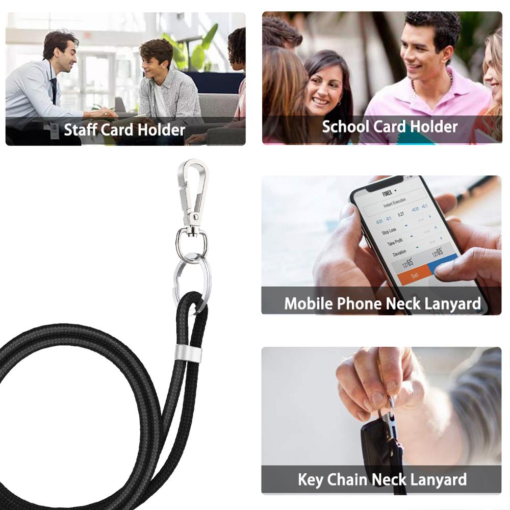 Correas para llavero DIY, cordón colgante de 1,5 m para teléfono móvil, correa de cuello para tarjeta de identificación, sujección de insignia y USB de llavero