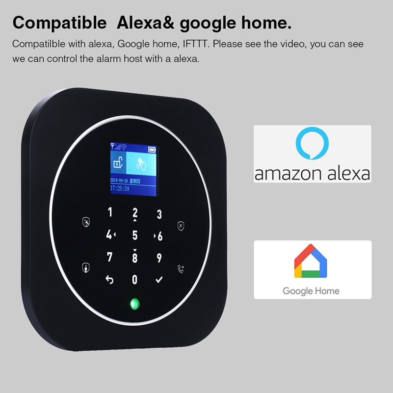 Sistema de alarma GSM antirrobo con Control inteligente WIFI inalámbrico, aplicación Tuya para casa, teclado táctil RFID seguro, kit de Sensor de 433MHz