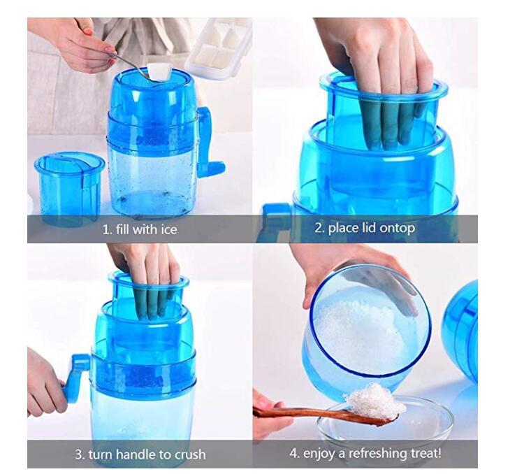 Handle DIY Ice Crusher Manual Portable Ice slush Maker home Snow Cone Smoothie Ice Block Making Machine Ice Shaver