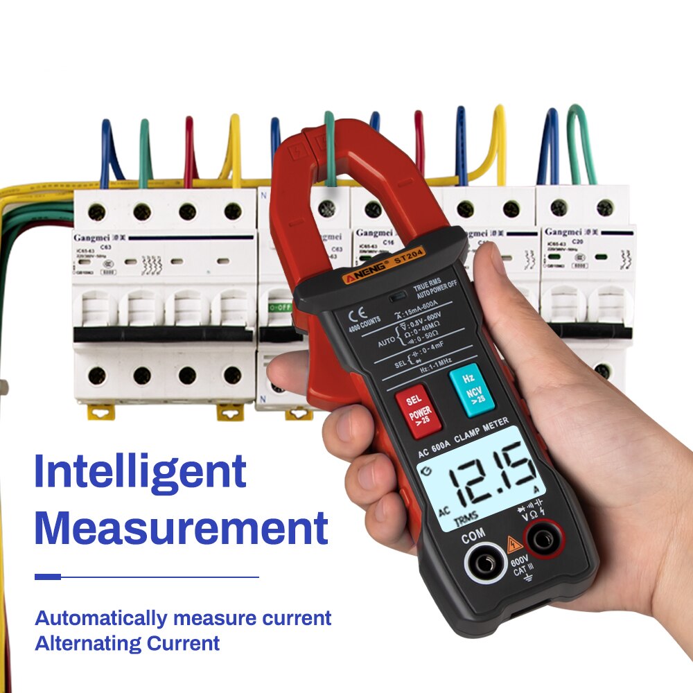 ANENG ST204 Clamp Meter Digital Multimeter True RMS Current Plier Clamp Ammeter VFC Capacitor Transistor Tester Frequency Meter