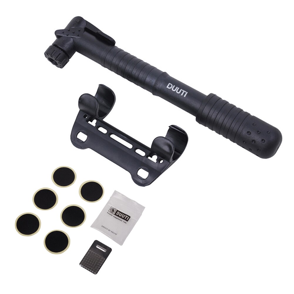 Bicycle Air Pump + Glueless Tire Patch PP-24 Kit Portable American Presta Valve Waterproof Cycling Elements for DUUTI